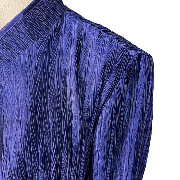 Blazer Unlined Purple Open Front Jacket Zip Close Pockets Chicos Size 1/Medium - Picture 7 of 8